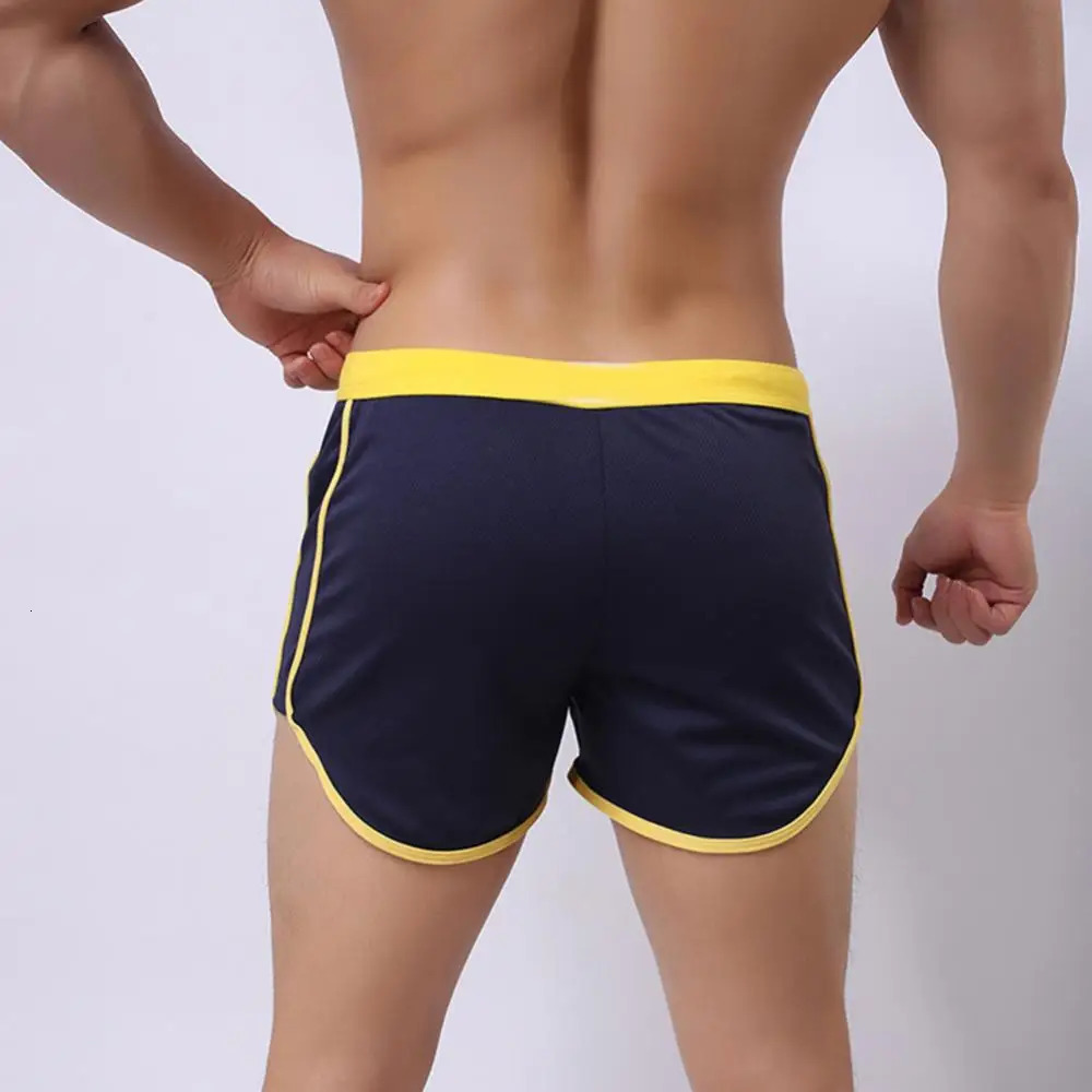 Men Color Block Summer Sports Gym Drawstring Shorts Beach Pants Swimming Trunks Fitness Boxer 250208Z
