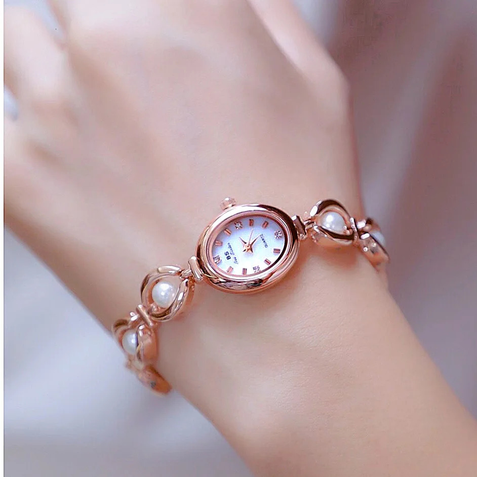 UTHAI Womens Watch Japanese Style Light Simple Pearl Bracelet Jewelry Waterproof Female Fashion Clock Watches Gift 250221