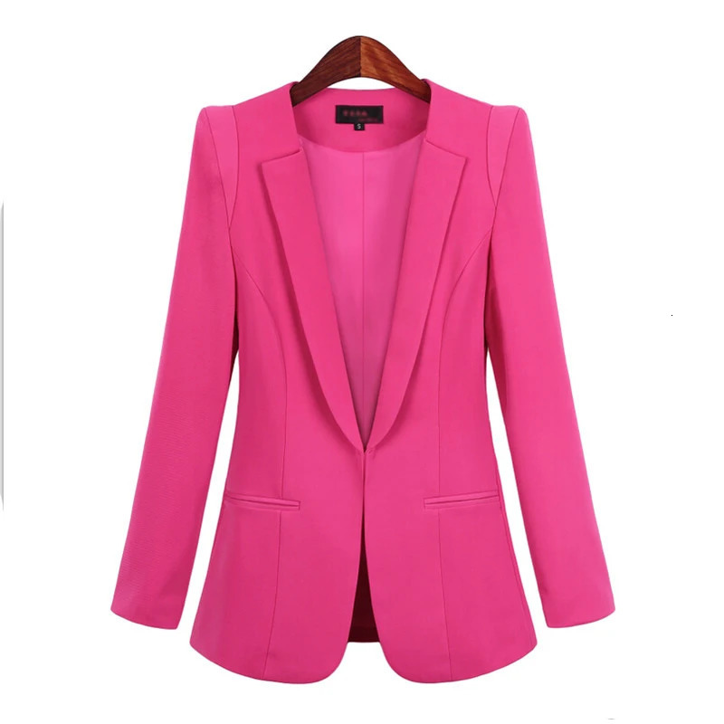 Korean Blazer Suit Jacket Women Autumn Spring Long Sleeve Notched Collar Work Blazers 3XL 4XL 5XL R654 250208wtt