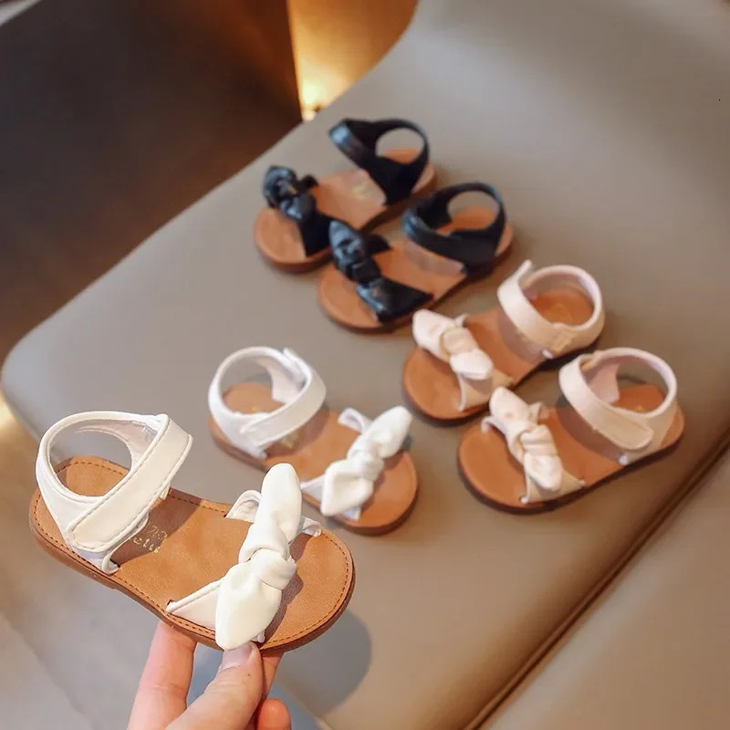 Girls Princess Sandals with Bow-knot Fashion Classic Baby Kids Beach Shoes Children Summer Sandals Simple Size 21-30 250121