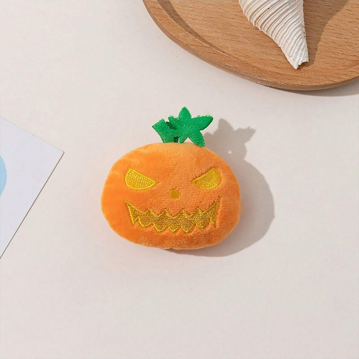 10pc-Cat dog interactive squeaking Halloween pumpkin plush toy, filled toy with sound, non battery powered