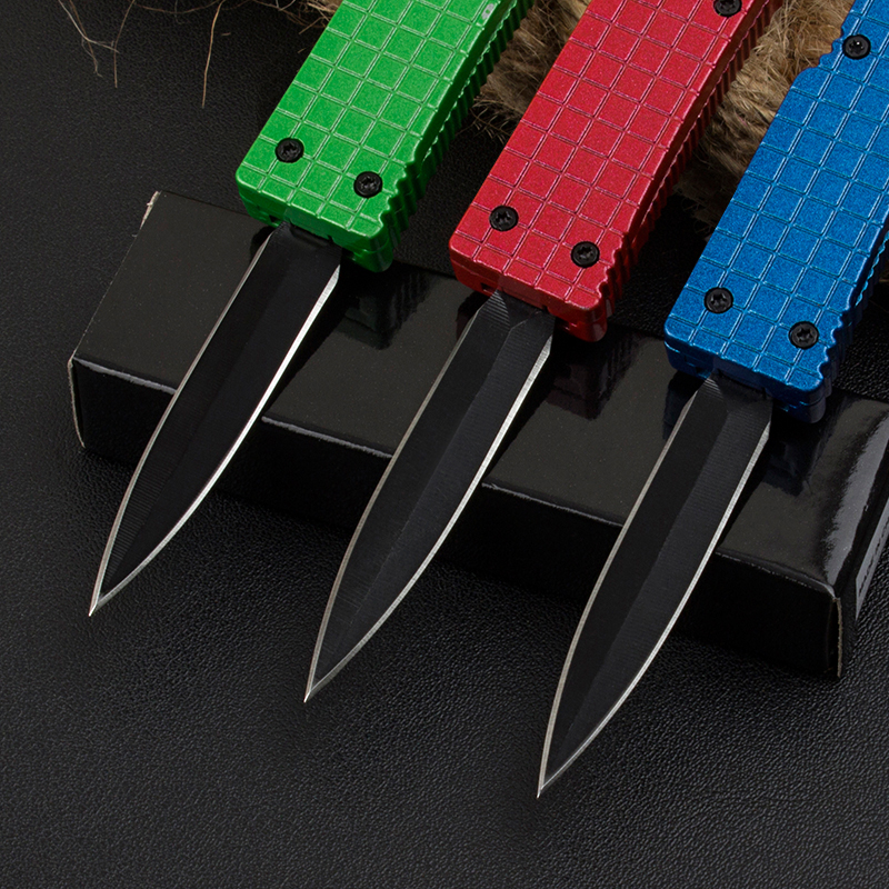 Small Tactical Knife 5Cr15Mov Black Oxide Double Edge Blade Zn-al Alloy Handle Mini EDC Pocket Knives 5 Styles