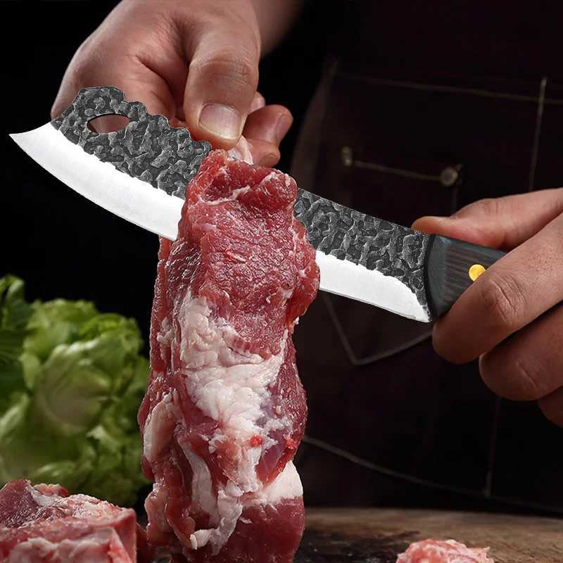 7 inch Forged Slaughter Boning Knife Stainless Steel Kitchen Chef Fish Fillet Knife Household Meat Cleaver Butcher Knives W250208