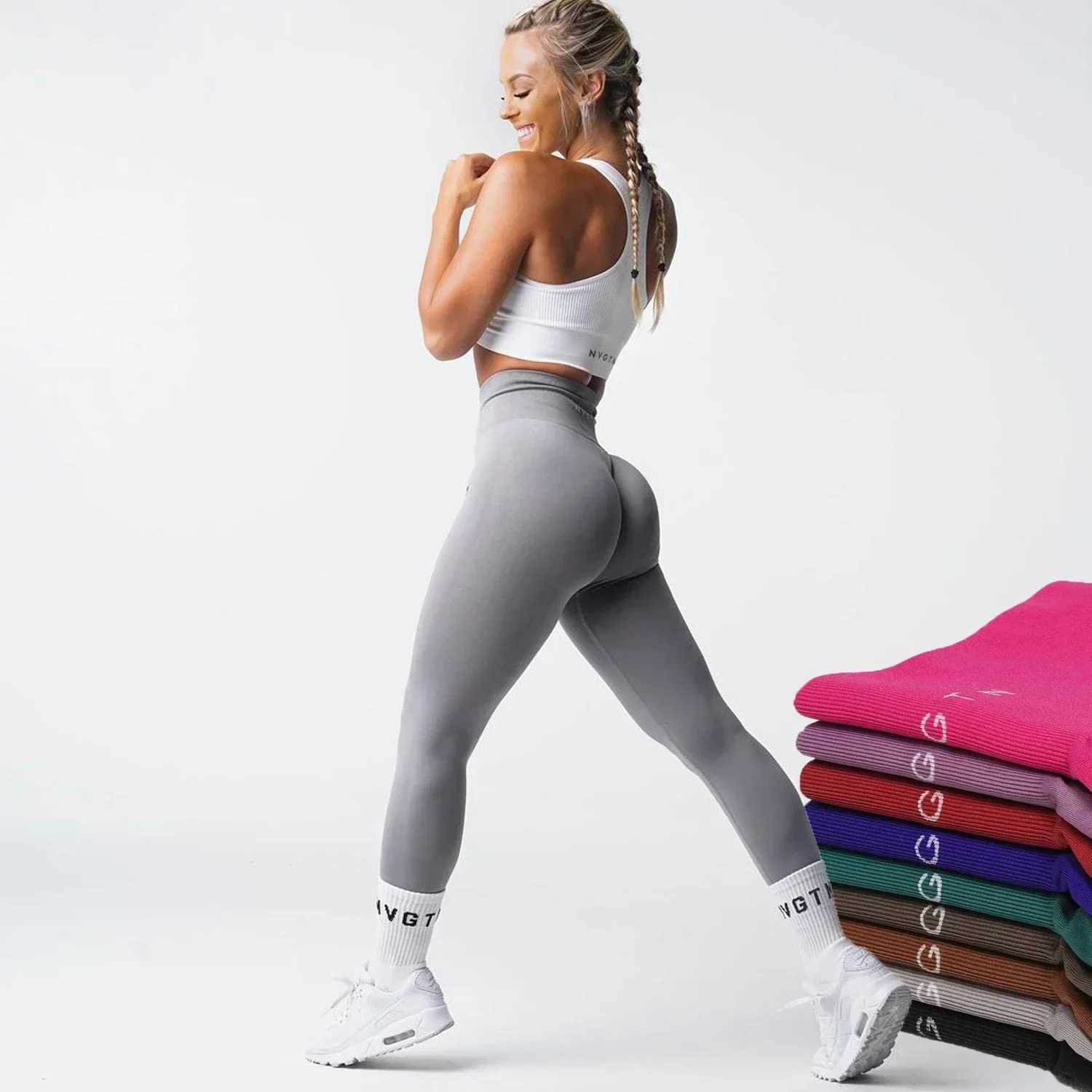Yoga Outfit NV Solid Leggings Buttery Soft Seamless Pants Silky Workout Stretch Tights Fitness Outfits Gym Clothes Sports Wear H250207