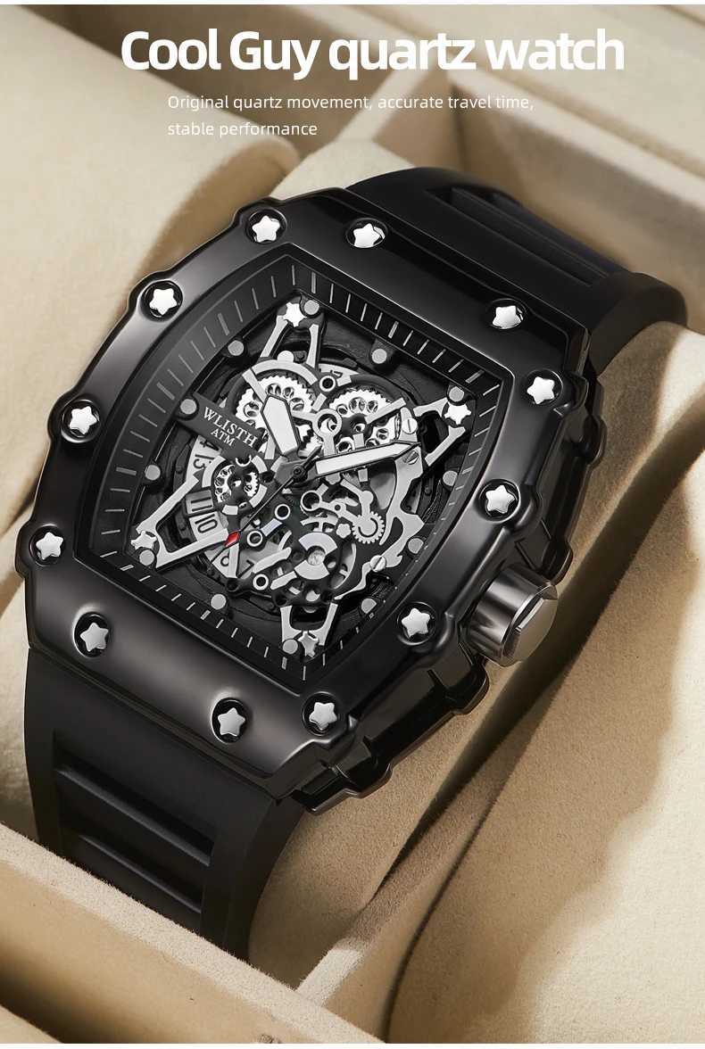 New Mens Watch Fashion Automatic Quartz Watch Waterproof Watch Sport Mens Silicone Watch Band Quartz Watch Best Gift Z250207