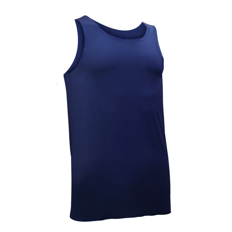 Summer Mens Tank Tops Thin Ice Silk Seamless Vest Mans Sleeveless TShirts Clothing Solid O Neck Undershirt Male Tees Top L3XL 250207