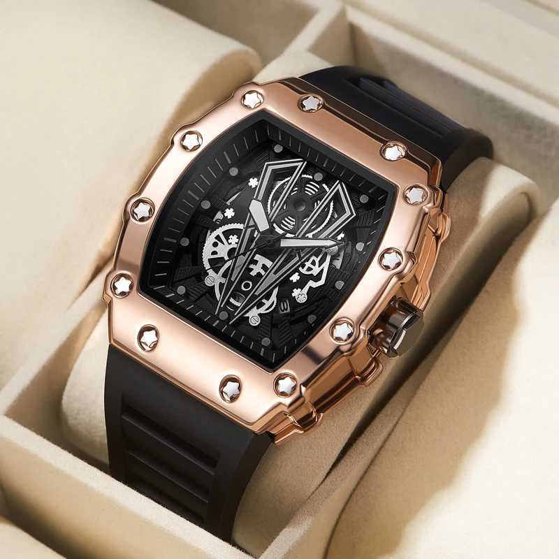 New Mens Watch Fashion Automatic Quartz Watch Waterproof Watch Sport Mens Silicone Watch Band Quartz Watch Best Gift Z250207