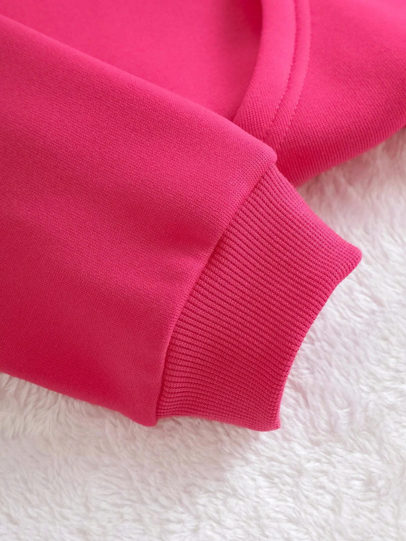 Loose Printed Hooded Sweatshirt For Women Long Sleeve Plus Velvet Kangaroo Pocket Top Casual Sports Pullover 250208Z