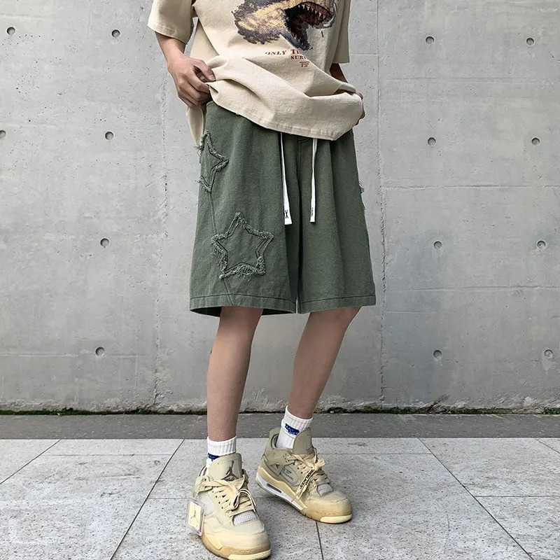 2024 Summer Shorts Men Loose spodenki meskie Vintage Denim Basic Simple High Waist Leisure Ulzzang Streetwear Short 250208