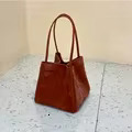 Custom Letter Suede Leather Women Bucket Bag Female Party Handbag New Fashion Chinese Style Brand Tote Bags Suede Cartoon BagVoyage