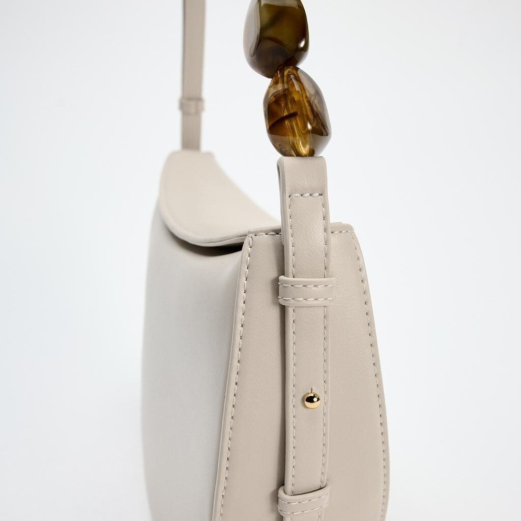 designer bag Spanish women's ZR home 2024 autumn new product stone decoration asymmetric shoulder fashion versatile crossbody bag