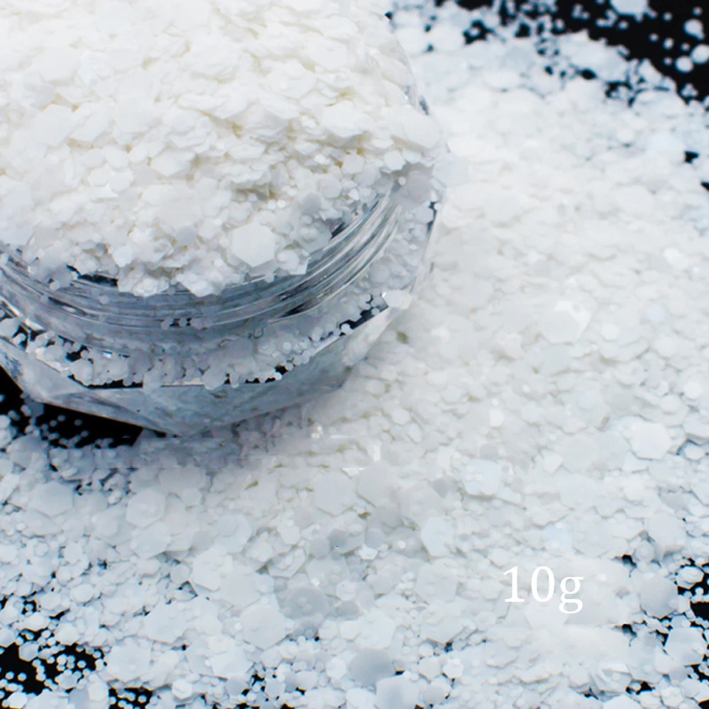 10G Sparkly White Hexagon Nail Sequins 3D y Glitter Bulk Mix Flakes For Art Decorations Charms Gel Polish DIY Manicure 250115