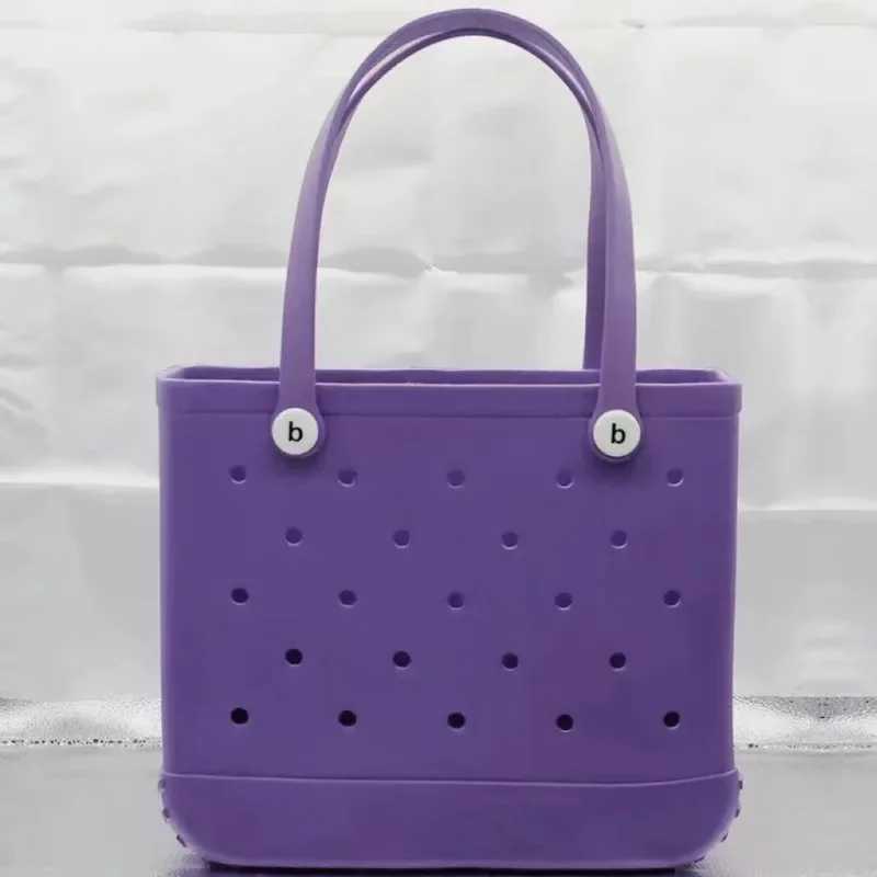 Extra Large Boggs Beach Bag Summer Travel EVA Beach Basket Wen Picnic Tote Bag Holes Waterproof Wable Handbag Shoder Bag Y250207