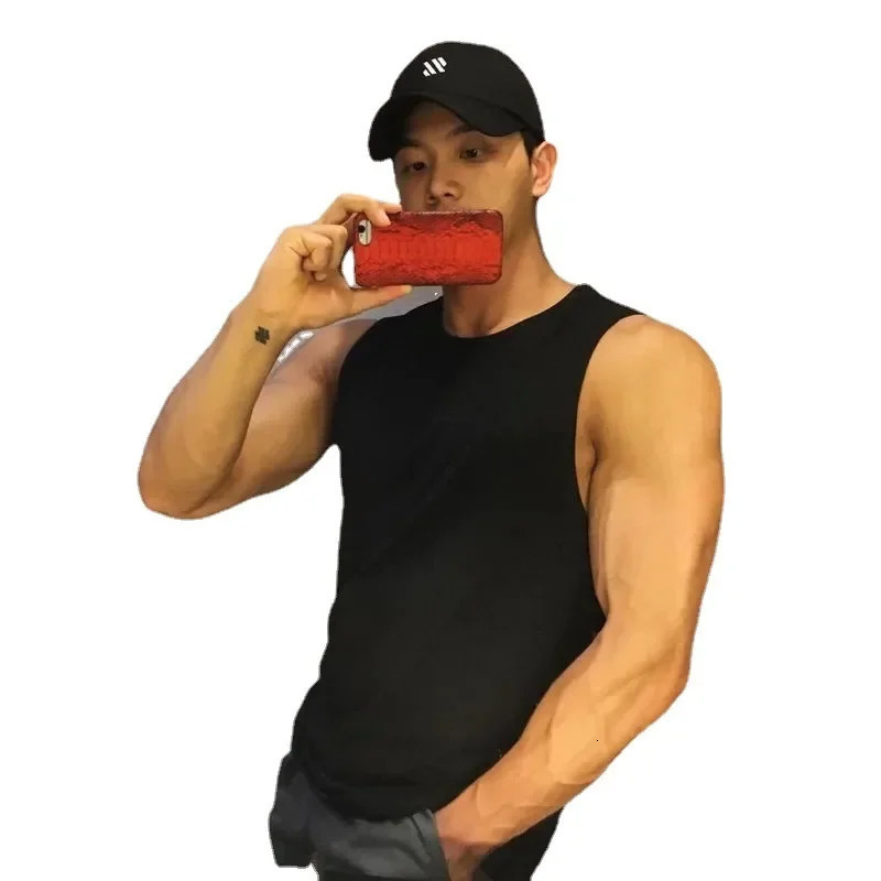 Mens fitness gyms Tank top men Fitness sleeveless shirt Male mesh breathable Sports vest Undershirt Gyms Running 250207