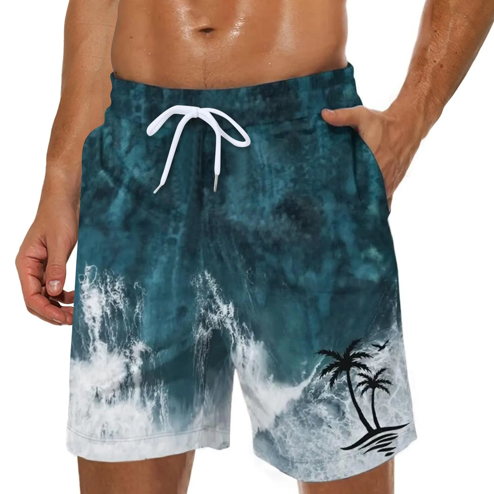 Breathable surfing mens swimsuit with mesh lining featuring beach shorts and pockets for fitness highquality the gym 250208Z