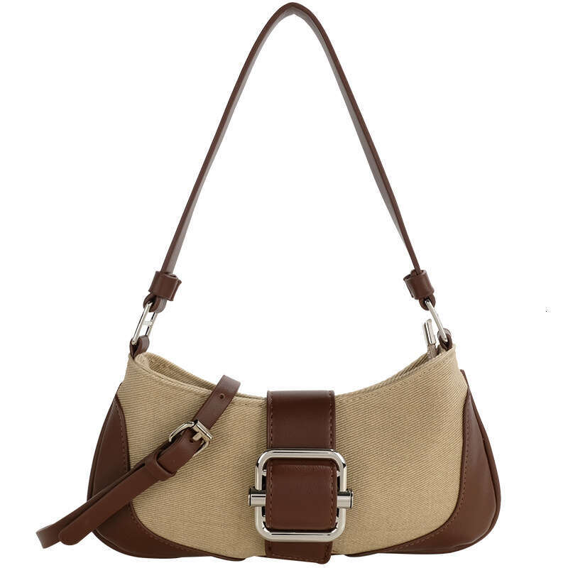 Retro Armpit High-End Splicing Method Stick Niche Design Autumn New Product Temperament Shoulder Bag Ins Women's Fashion