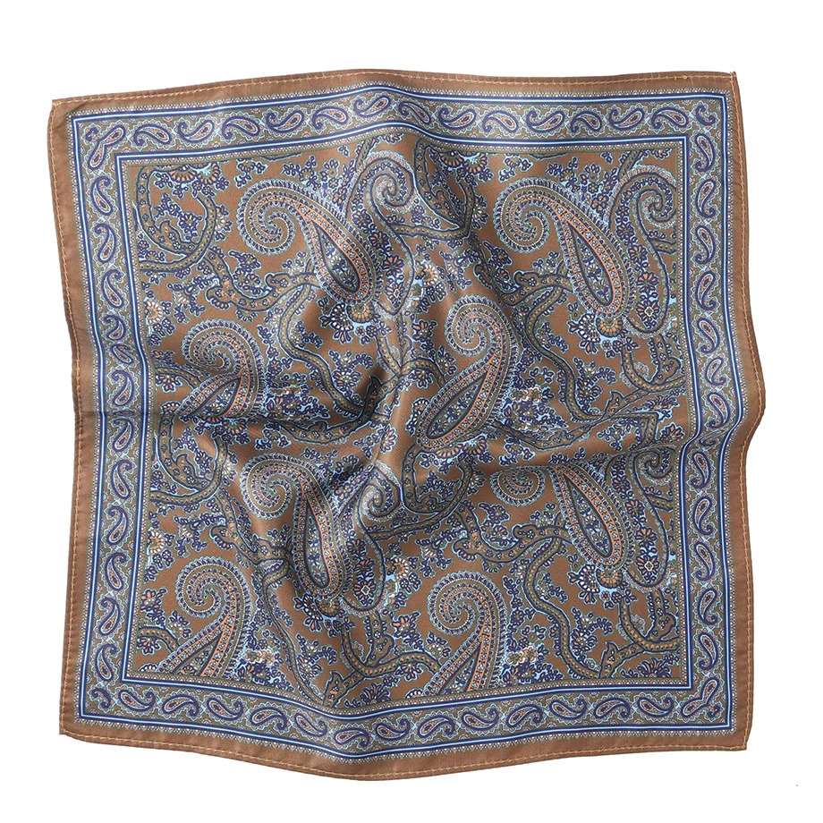 Tailor Smith Mens Hanky Pocket Squared Handkerchief Polyester Paisley Floral Square Scarf Wedding Party For Gift 250114