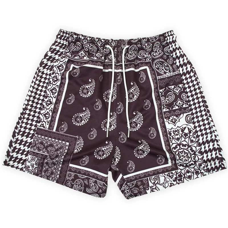 Paisley Boho 3D Print Hawaiian Beach Shorts Men Women Cashew Flower Trunks Casual Surfing Board Swimwear Kids Clothing 250208