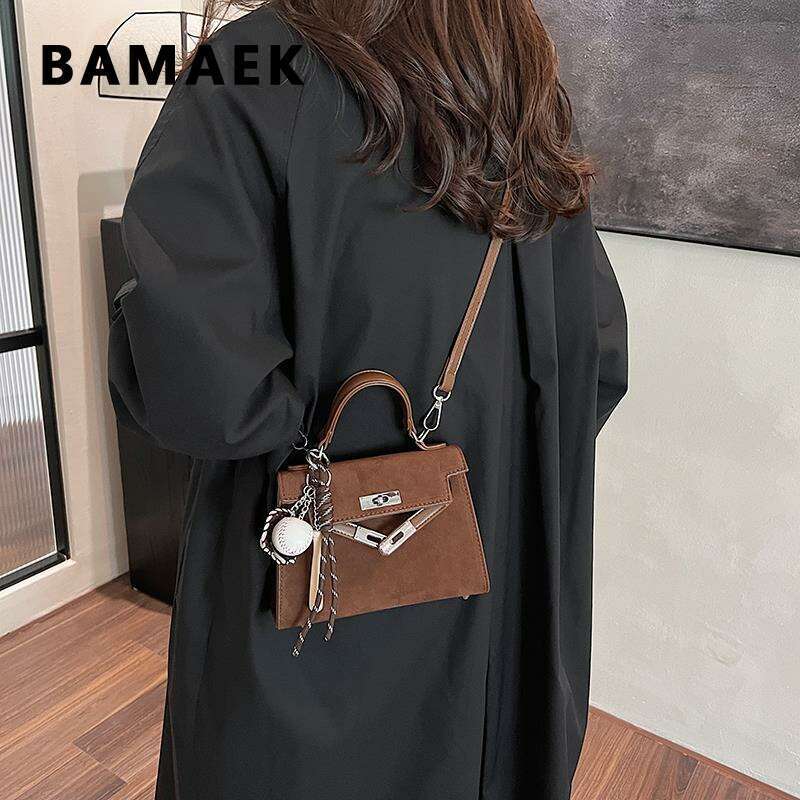 Women's Bags Suede handbag for women new high-end fashion single shoulder crossbody bag, niche handheld bag