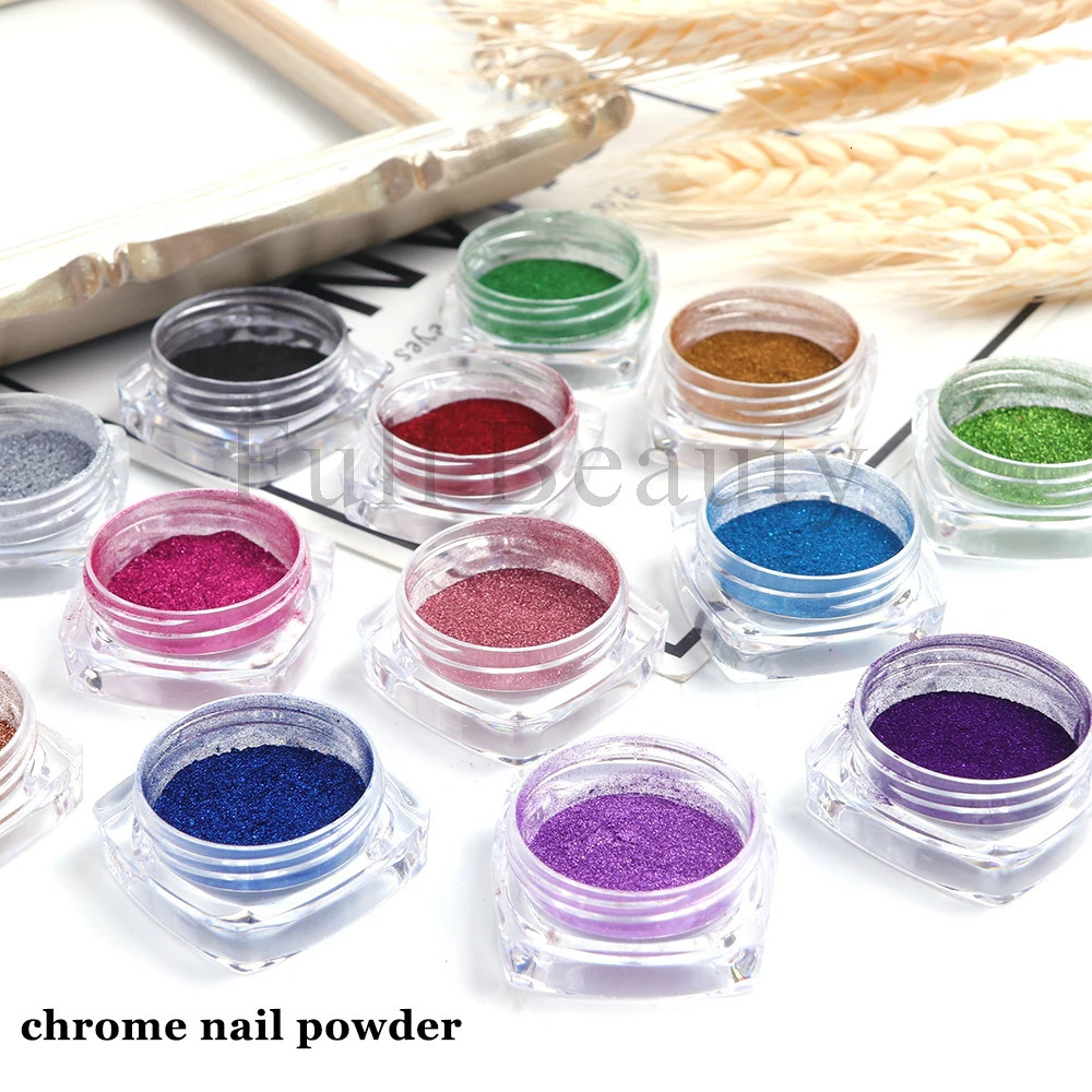 Chrome Nail Powder Gold Silver Pink Metallic Rub Dust Mirror Effect For Nails Chameleon Pigment Glitter Manicure Decor NTCASX 250115