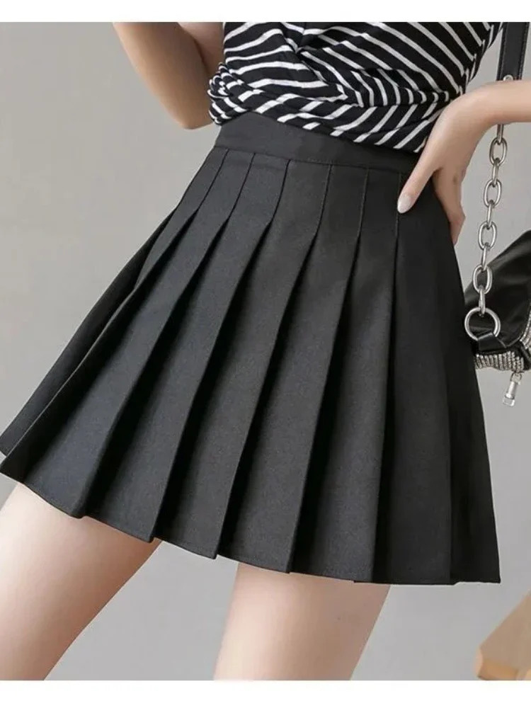 Y2k Mini Skiing Korean Style High Waist Wrinkle Fashion Gyaru Aline Womens Elegant School Uniform 250208Z