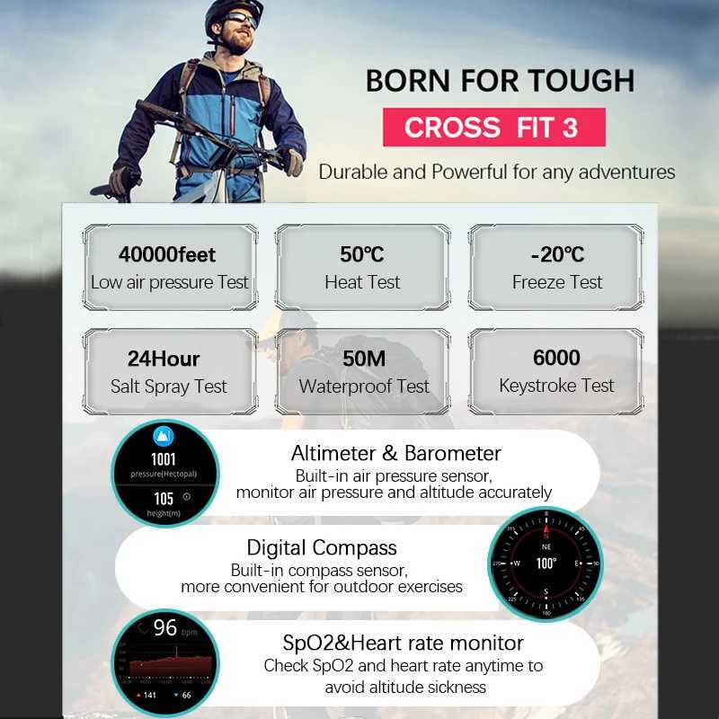 NORTH EDGE 2024 New GPS Watches Men Sport Smart Watch HD AMOLED Display 50M ATM Altimeter Barometer Compass Smartwatch for Men Z250207