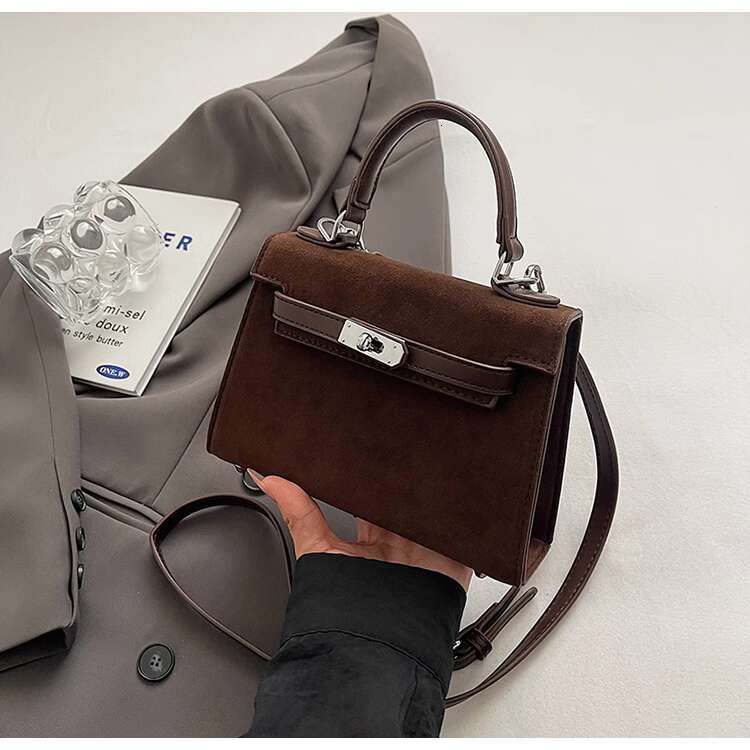 Women's Bags Suede handbag for women new high-end fashion single shoulder crossbody bag, niche handheld bag