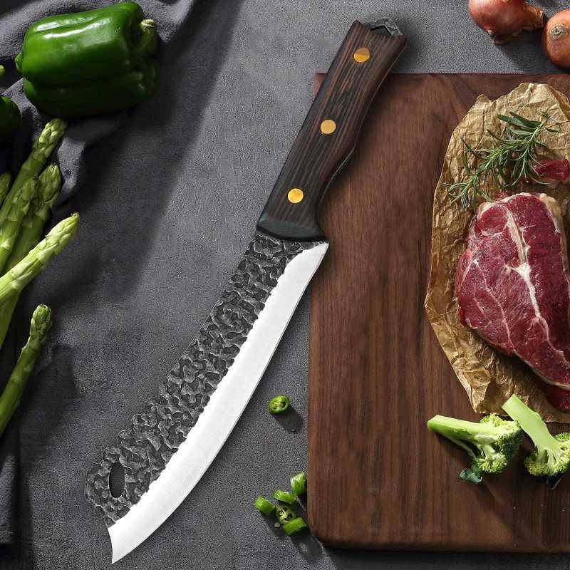 7 inch Forged Slaughter Boning Knife Stainless Steel Kitchen Chef Fish Fillet Knife Household Meat Cleaver Butcher Knives W250208