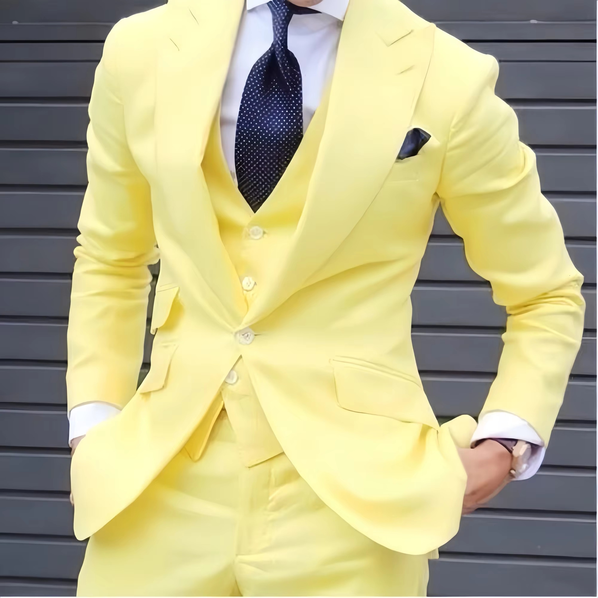 White Slim Fit 3 Piece Double Breasted Suit Prom Party Business (Blazer+Vest+Pants) Wedding Suits For Men