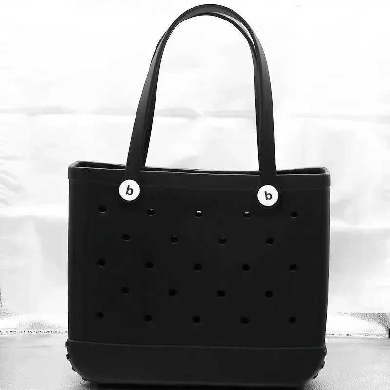 Extra Large Boggs Beach Bag Summer Travel EVA Beach Basket Wen Picnic Tote Bag Holes Waterproof Wable Handbag Shoder Bag Y250207