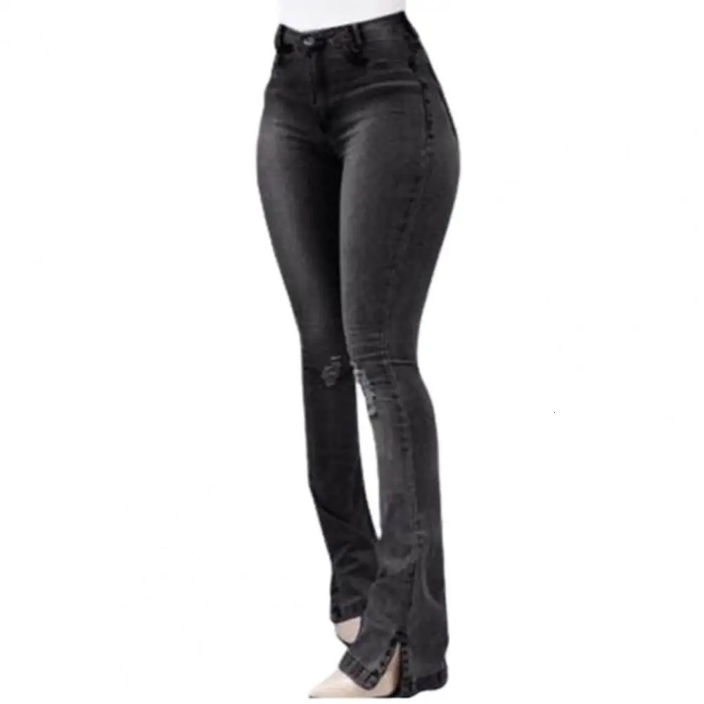 Fall Women High Waist Boot Cut Jeans Fashion Slim Denim Flared Pants Street Casual Trousers S-3XL Drop 250206