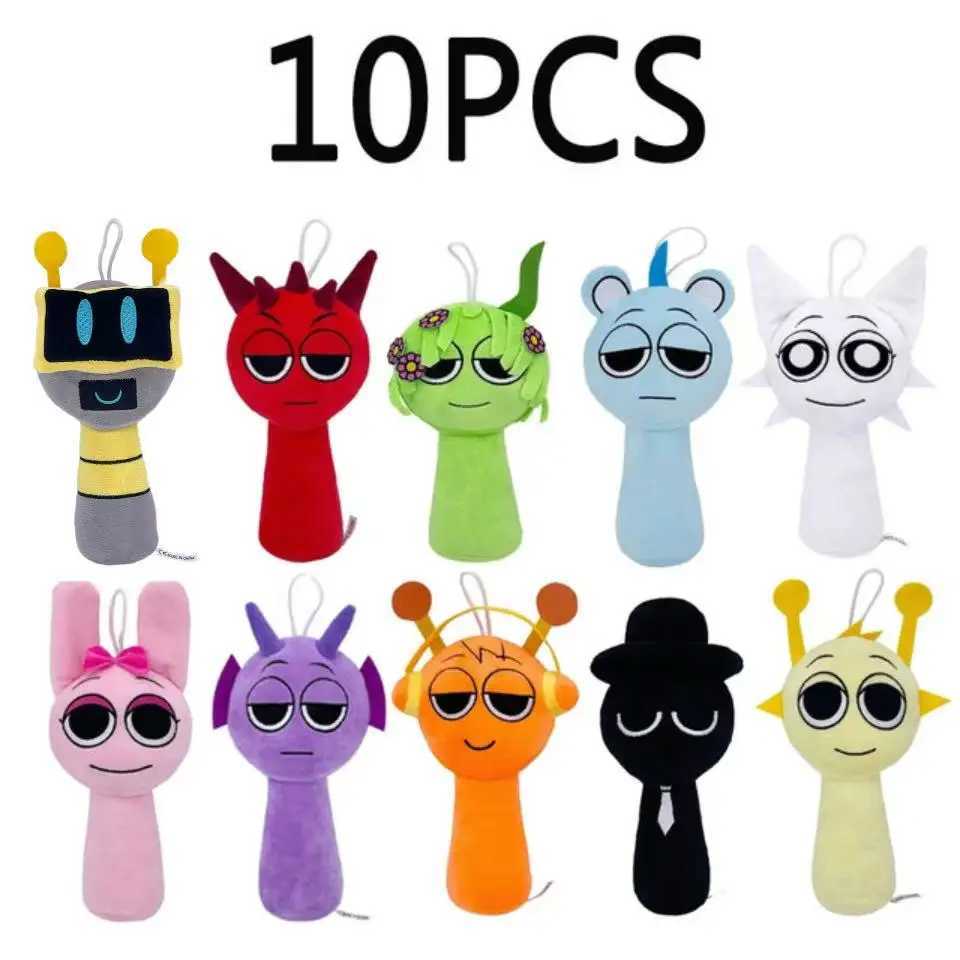 10PCS Sprunki Plush Incredibox Game Plush Kaii Stuffed Pillow Soft Dolls Collection Room Decoration Christmas Gift Toy forKids Z250208