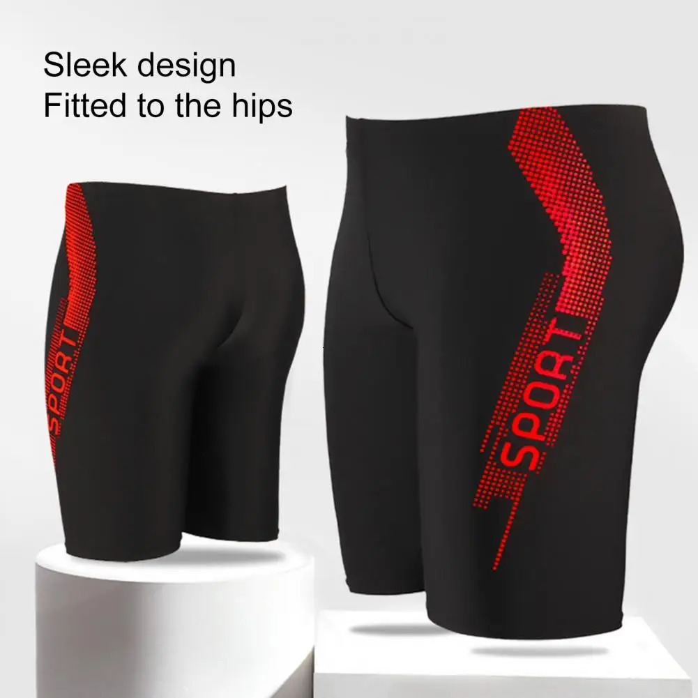 Inner Drawstring Midrise Streamlined n Swimming Trunks Men Patchwork Color Letter Print Swim Shorts Beachwear 250208Z