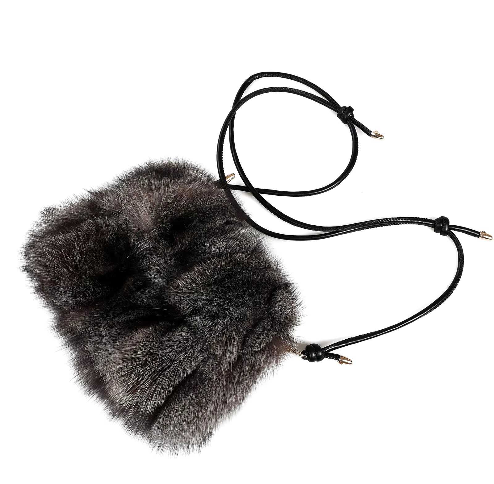 Women's Genuine Fox Fur Tote Purse Bag Shoulder Small Handbag Fashion