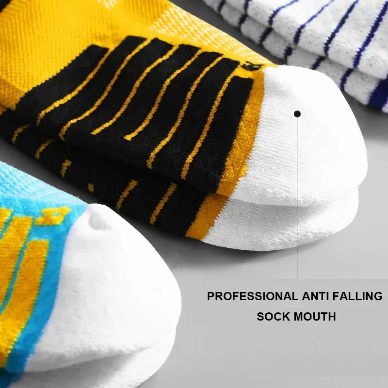 6Pairs/Lot Elite Sport Basketball Socks Compression Running Man Yellow Trend Breathable Long Hiking Damping Athletic Cycling 250118