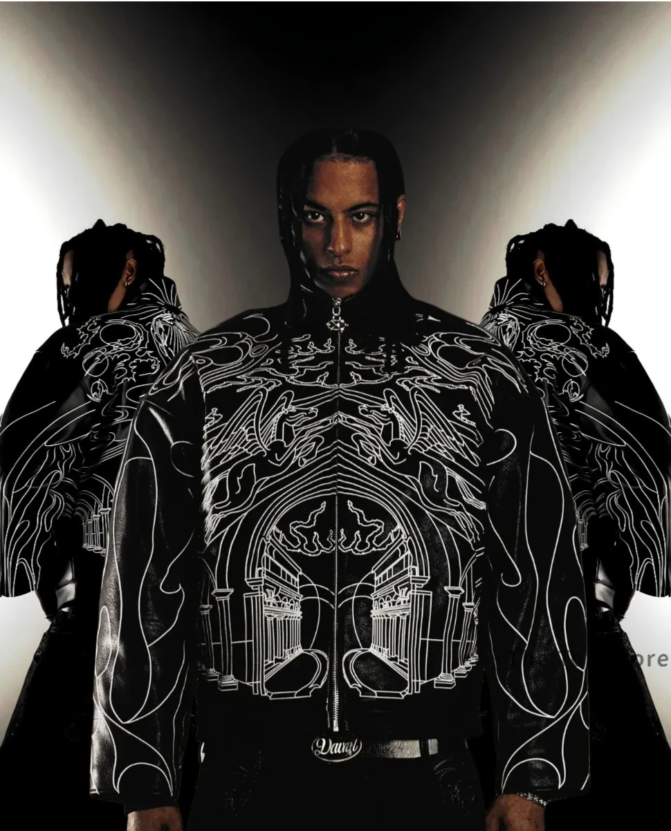 Y2K American Retro Gothic Black Leather Jacket Mens Harajuku HipHop Rock Punk Casual Joker Baseball Uniform Street Wear 250208