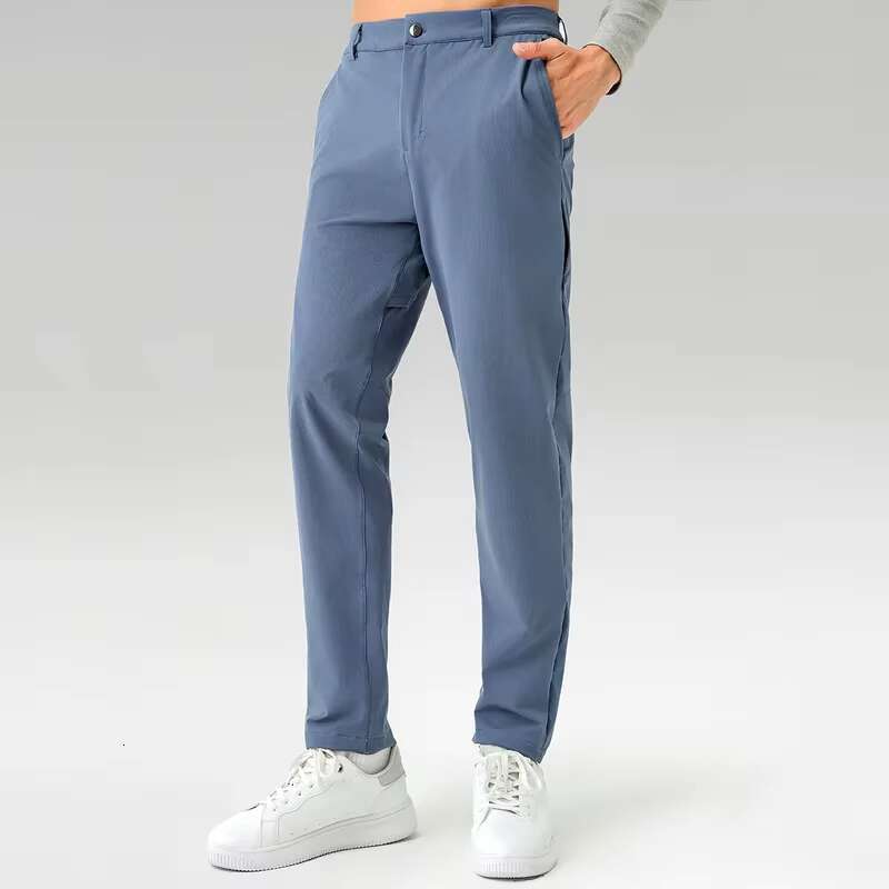 Thin Quick-Drying Classic Four-Sided Springing Casual Sweatpants With Hidden Zipper Pockets Solid Color For Men Pants
