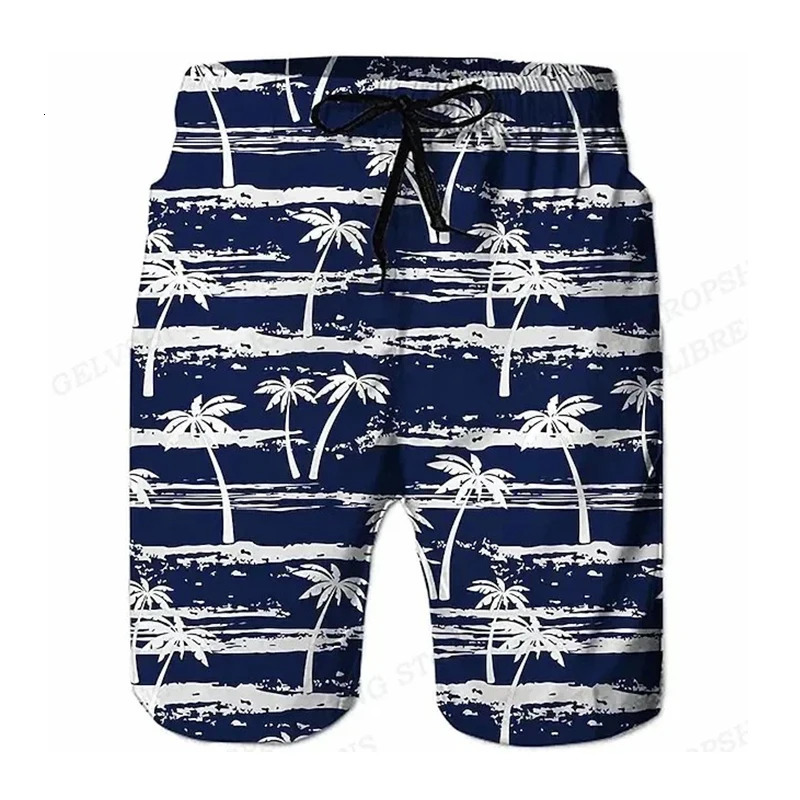 Summer Mens Shorts Quick Drying Hawaii Holiday Sports Swimming Trunks Fashion 3D Coconut Tree Printed Loose 6XL Z260313