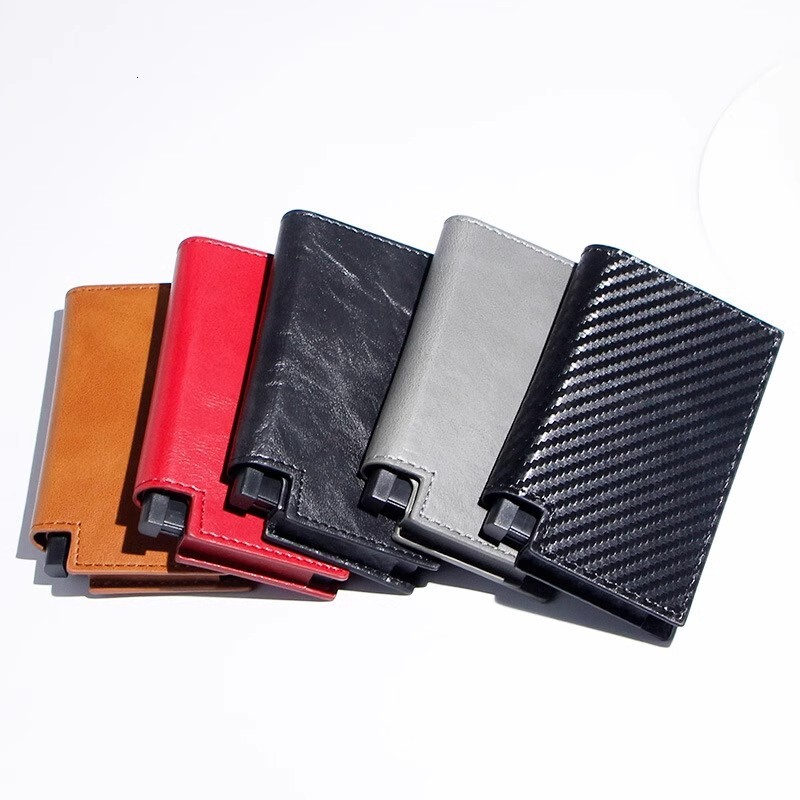 designer bag New minimalist men's wallet FRID multifunctional leather ultra-thin short credit card clip coin purse