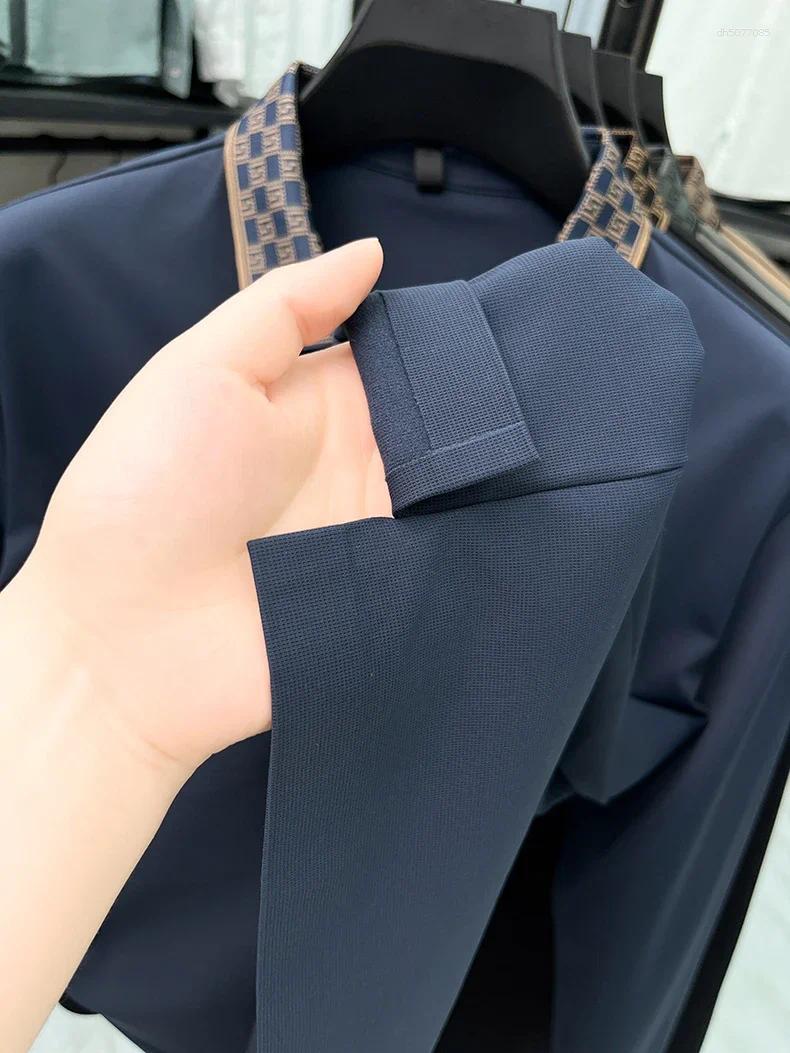 Mens Polos Designer Luxury Polo Shirt Lapel Z Embroidered Seamless Long-sleeve T-shirt Autumn Business Fashion Exquisite Wear