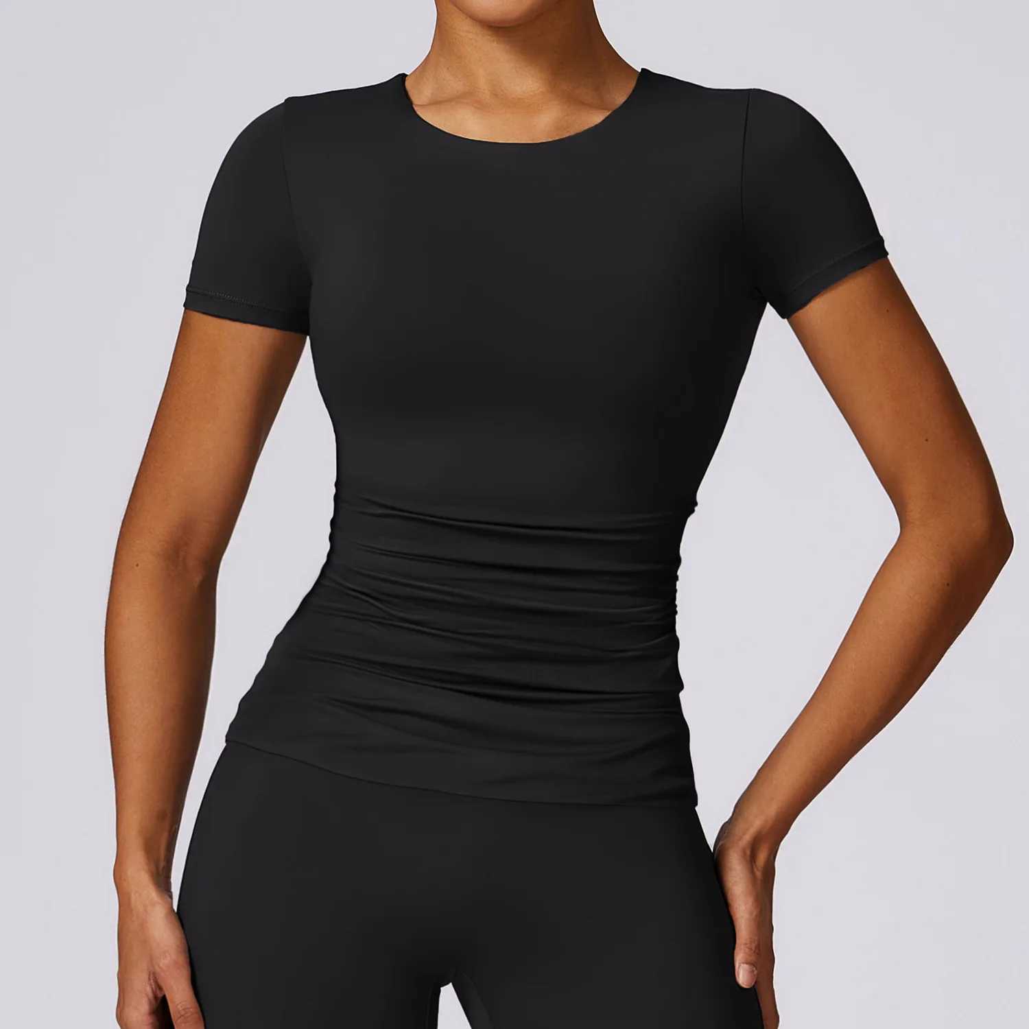 Yoga Outfit Women Fitness Running T-shirt Short Sleeve Breathable Quick Dry Moisture Sweat Wicking Workout GYM Sports Top Tee H250207