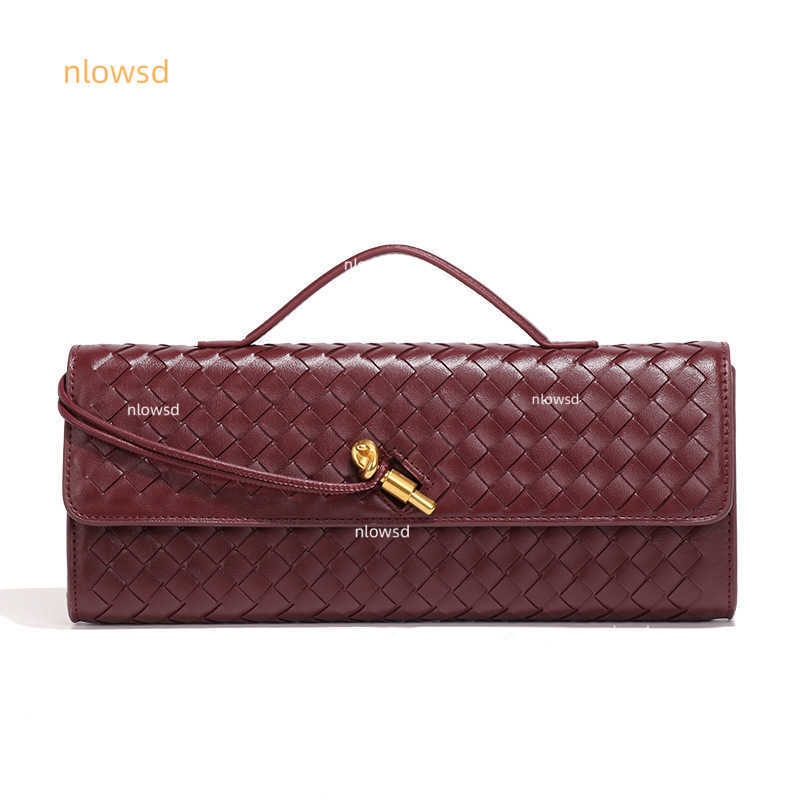 10A Long Clutch With Handle Intrecciato Craftsmanship Women Shoulder Bags Purses And Handbags Famous Brand Designer Evening Bag Multi-color woven bag 
