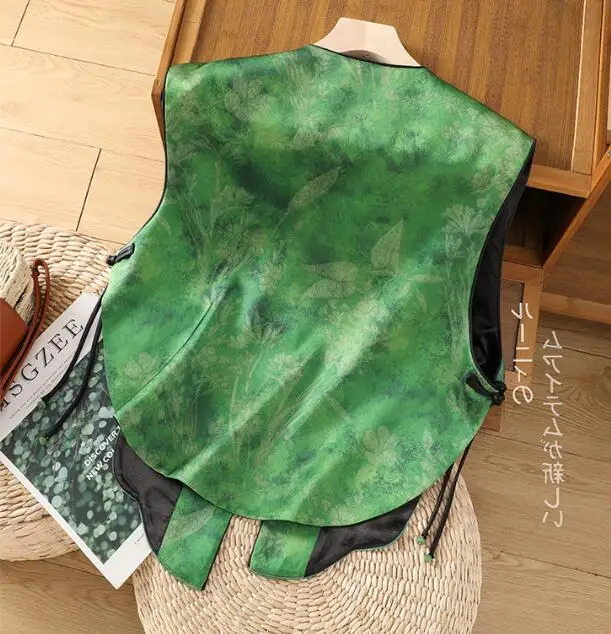 Chinese style retro jacquard buckle vest spring fashionable jacket 250207