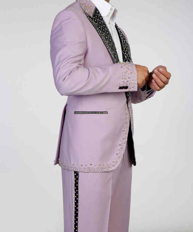 New Arrival Men Suits Slim Fit 2 Pieces Peaked Lapel Elegant Rhinestone Beaded Classic Men Wedding Suits Groom One Button (Blazer+Pants) Customized