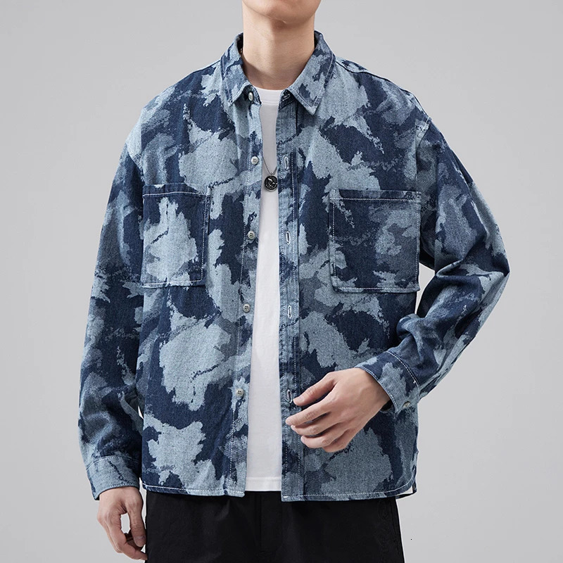 Japanese Style Mens Denim Jacket Autumn Casual Wear Fashionable Retro Cowboy Coat 250207