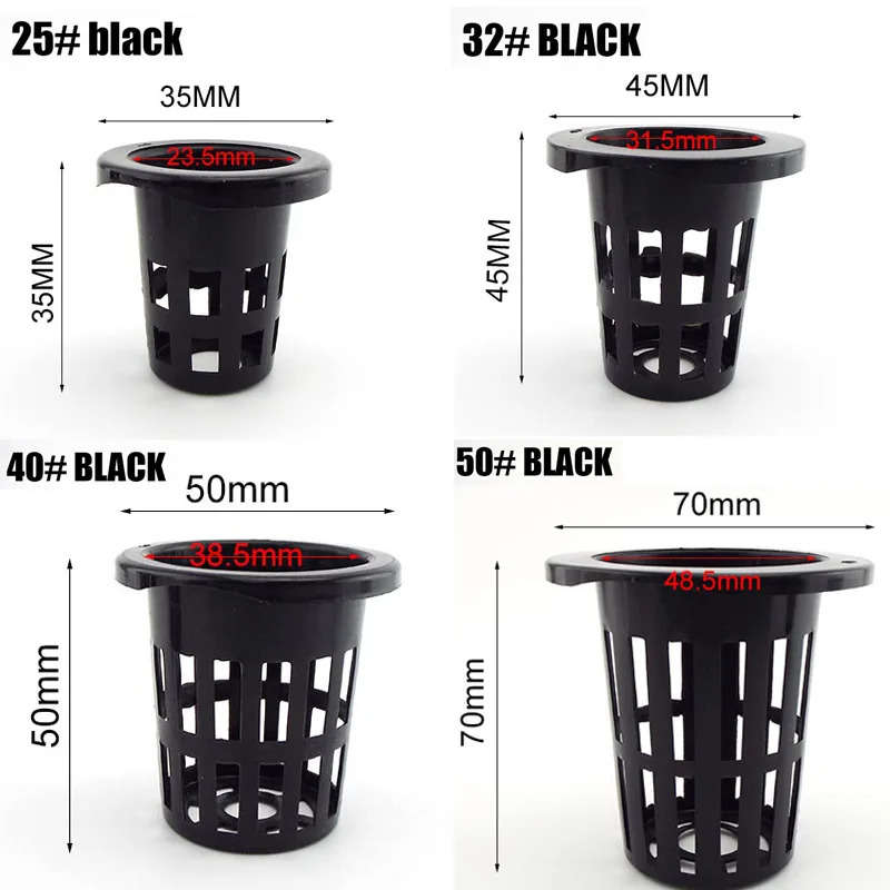 50Pcs Plant Grow Net Nursery Pots Cup Hydroponic colonization Mesh plastic Basket holder vegetable Planter Soilless greenhouse 250207