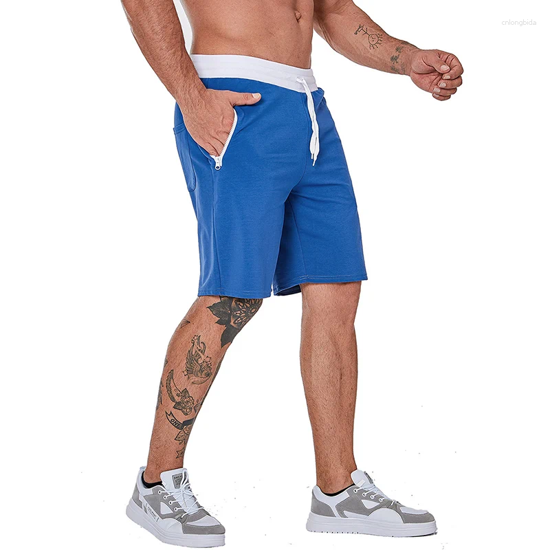 Mens Bodybuilding Athletic Summer Stretch Shorts, Cotton Drawstring Shorts for Men, Gym Workout Running Sweatpants USA Size