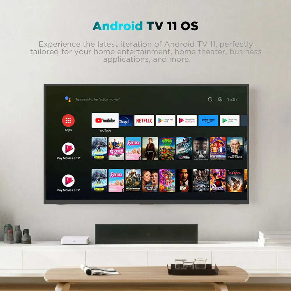 KICKPI KP1 Google Netflix TV Box Android 12 Amlogic S905Y4 2GB 32GB Support AV1 1080P H.265 4K Wifi BT Voice Input Media Player 250121