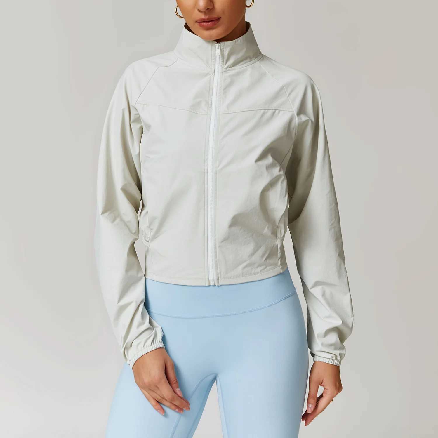 Yoga Outfit Long Sleeve Pocket Sports Jacket Women Zip Fitness Shirt Gym Top Activewear Running Coats Workout Clothes Woman H250207