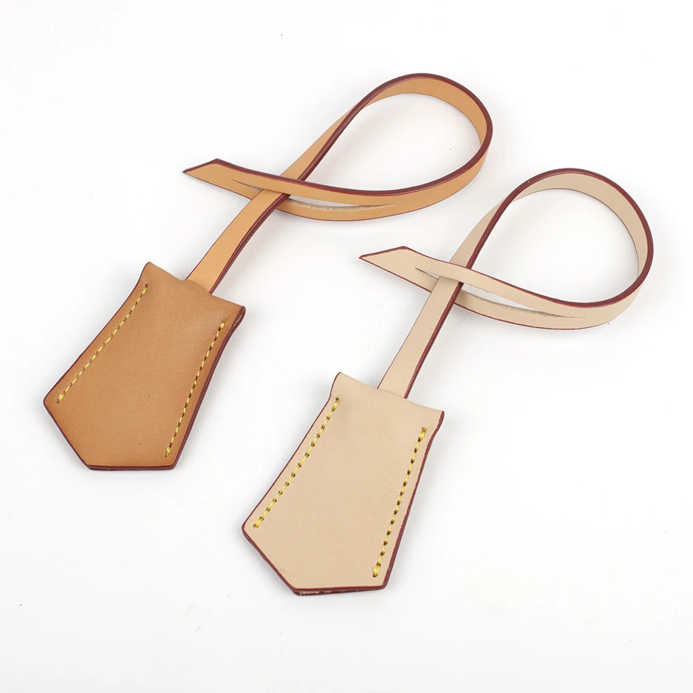 Luggage Tag Handbag Hang Tag Accessories Vachetta Leather Travel Luggage Tag Key Bell Purse Bag Charm 250208